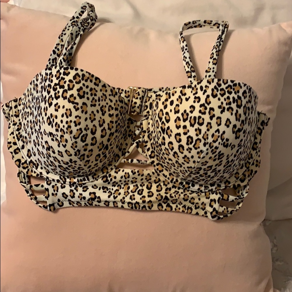 Leopard Print Bikini Top